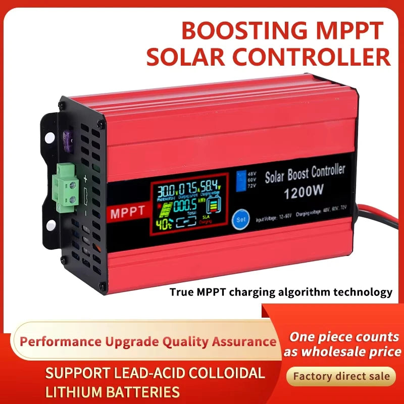 LCD MPPT Solar System Charge Controller 12V/24V/48V 25A 700W/1400W High Efficiency Booster Converter Upgraded Version