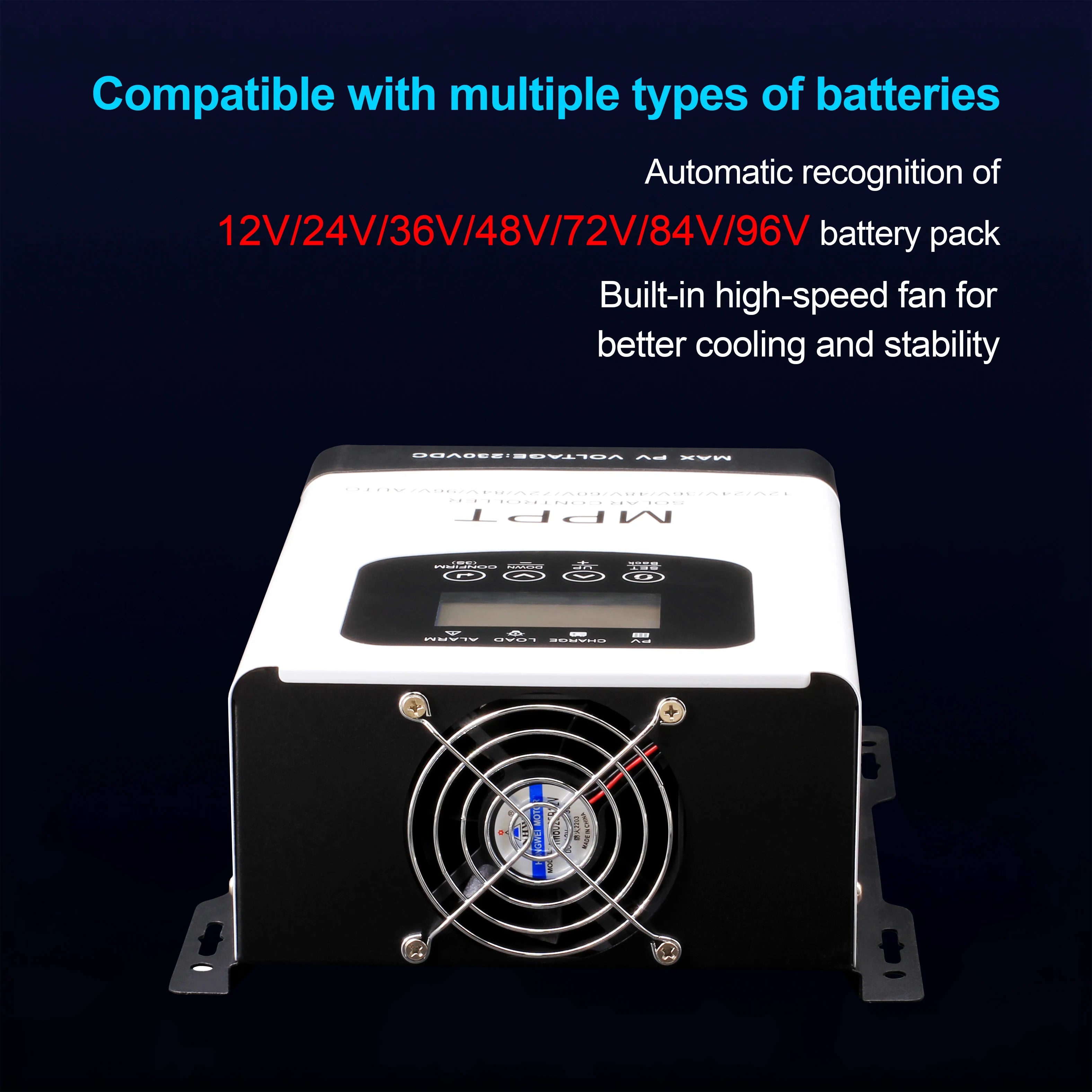 Auto MPPT Solar Charge Controller With 12v-72v 30A-100A 230V RS485 Remote Control 80A 100A PV For 60v 48v 24v 12v Solar Systems