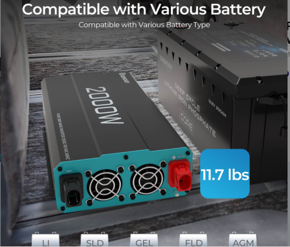 2000W 12V Pure Sine Wave Inverter (New Edition)