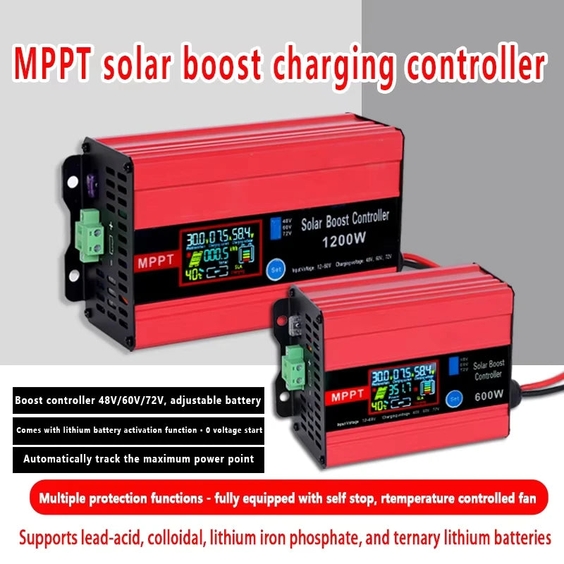 LCD MPPT Solar System Charge Controller 12V/24V/48V 25A 700W/1400W High Efficiency Booster Converter Upgraded Version