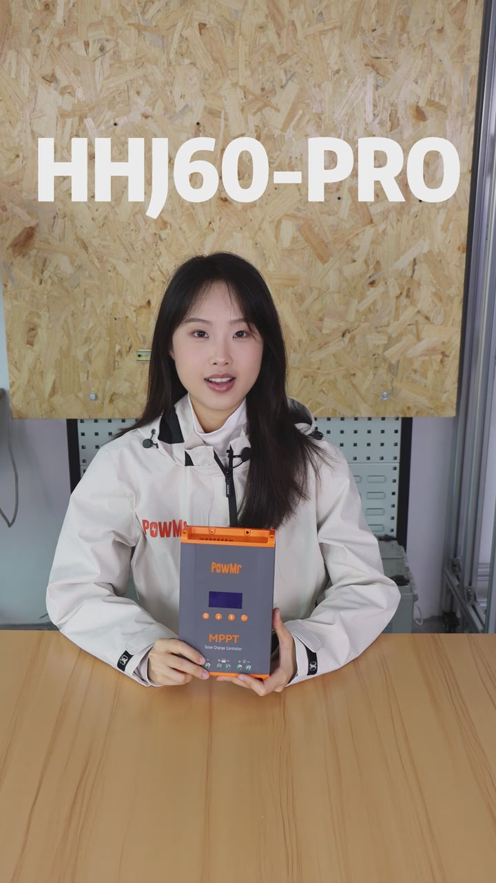 PowMr New 60A MPPT Solar Charge Controller 12V/24V/36V/48V LCD Dispaly Max Solar Panel PV 160V Support Parallel and Max 12 Units